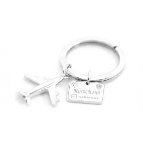 1 Passport Stamp Key Ring Bundle with Large Plane