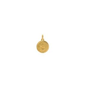 22K Gold "S" Medallion Pendant