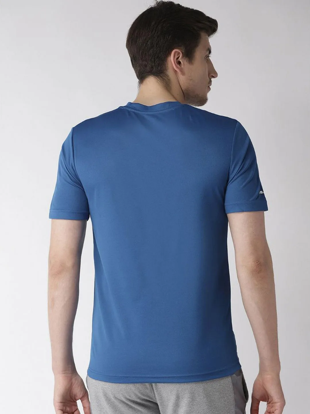 Alcis Men Blue Printed Round Neck T-shirt