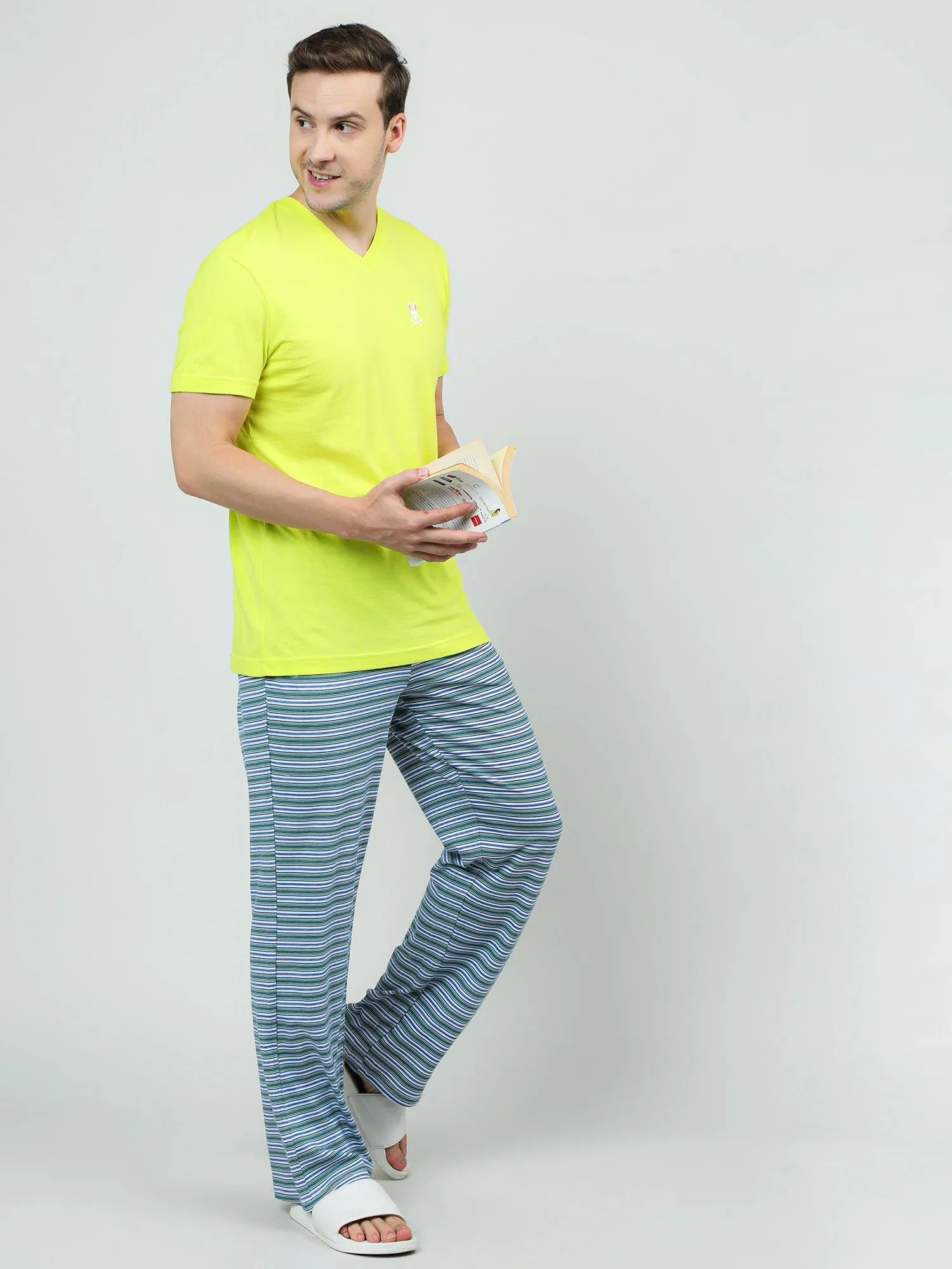 Blue Cotton Joggers Pants