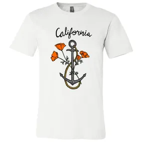 California Anchor Poppies Asst Colors Mens Lightweight Fitted T-Shirt/tee