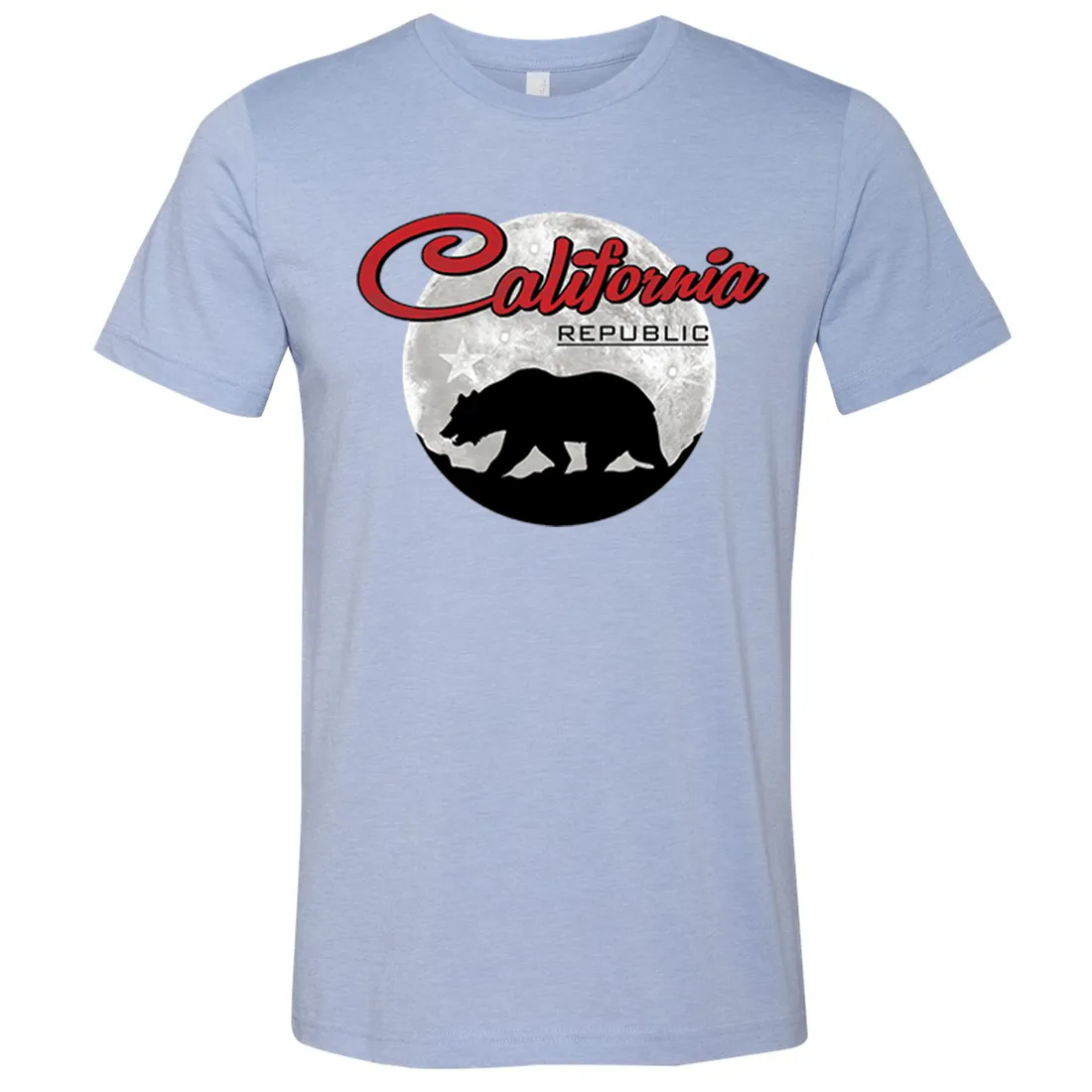 California Republic Full Moon Bear Asst Colors Mens Lightweight Fitted T-Shirt/tee