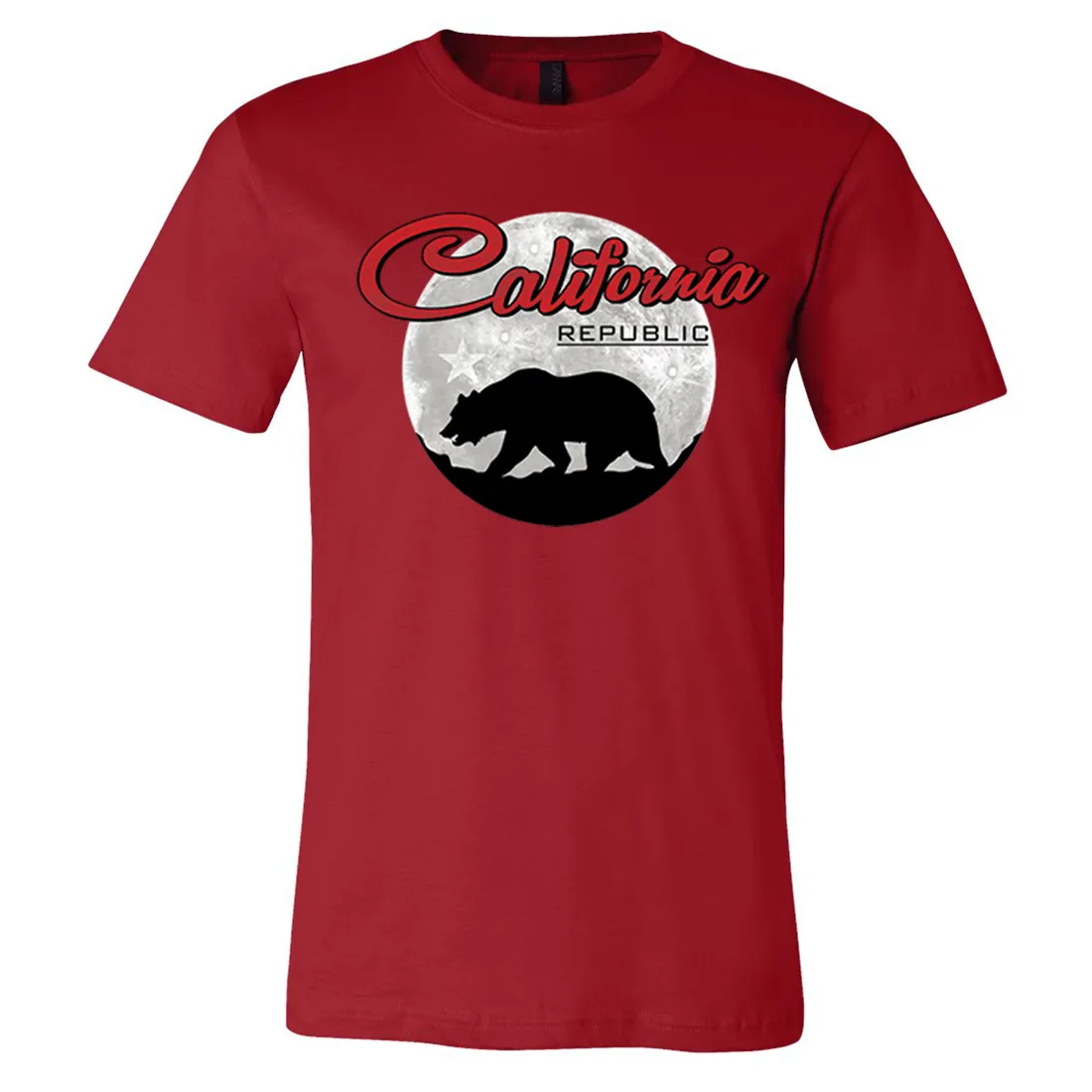 California Republic Full Moon Bear Asst Colors Mens Lightweight Fitted T-Shirt/tee