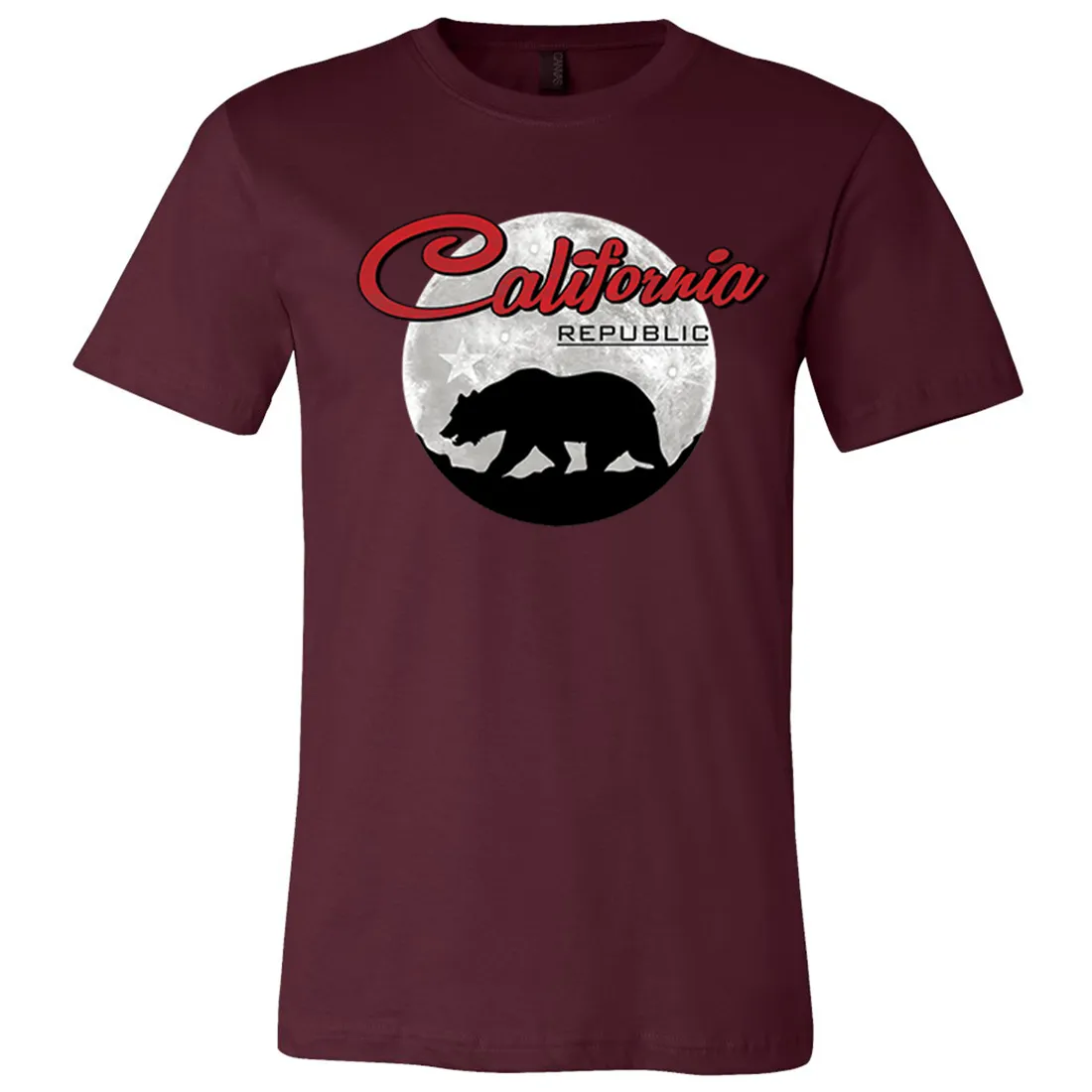 California Republic Full Moon Bear Asst Colors Mens Lightweight Fitted T-Shirt/tee