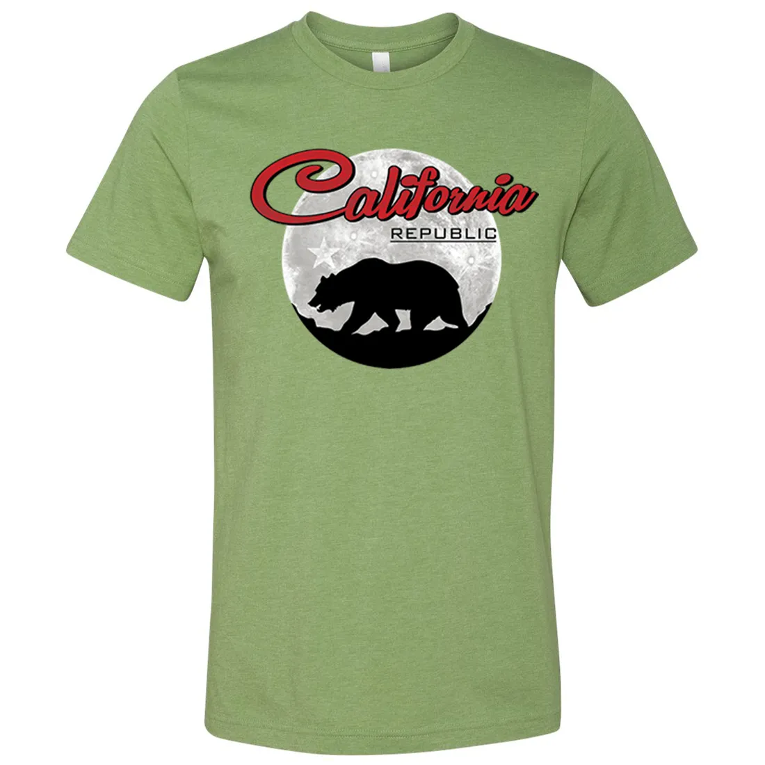 California Republic Full Moon Bear Asst Colors Mens Lightweight Fitted T-Shirt/tee