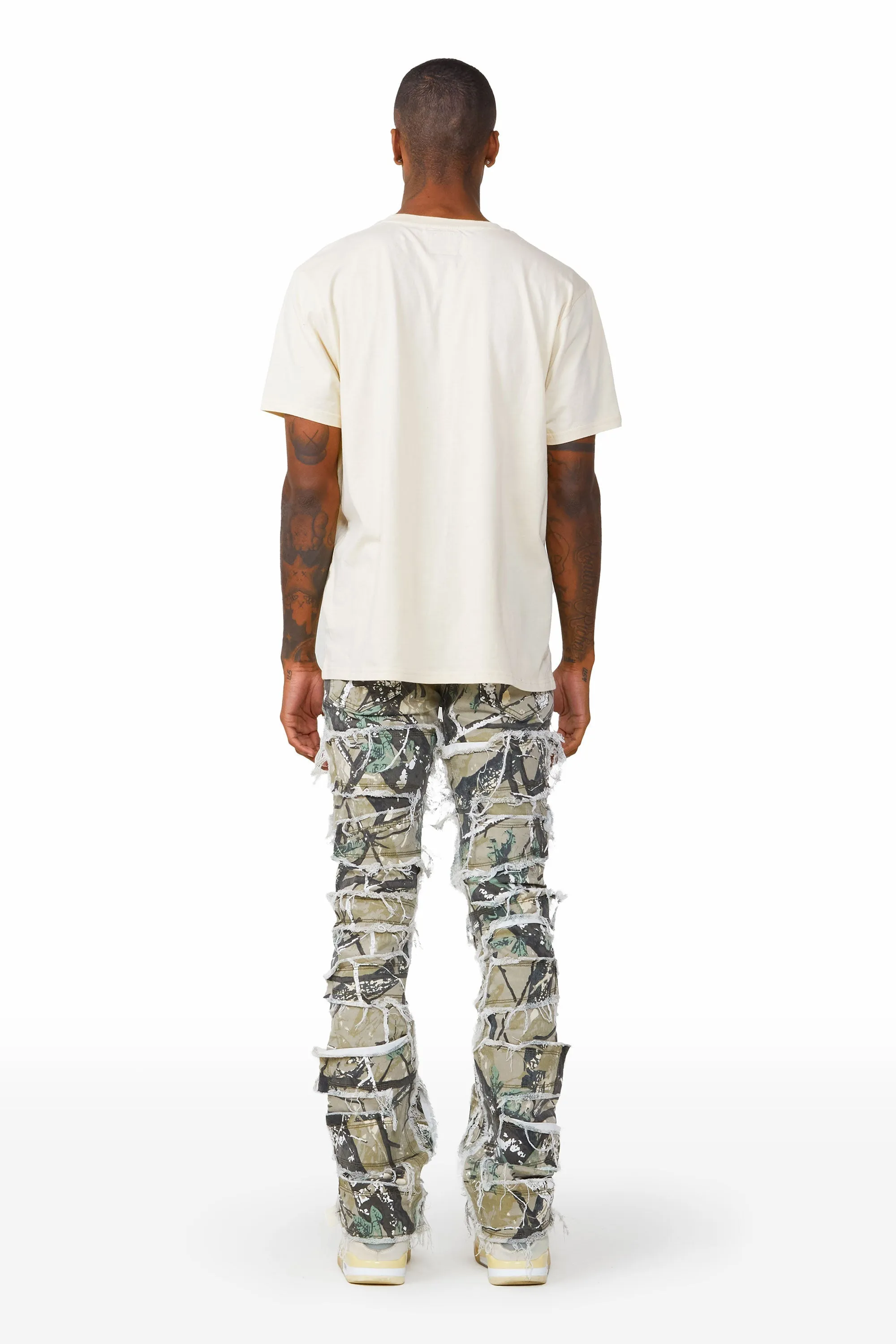 Camo Stacked Flare Jean Flared Looking for Men