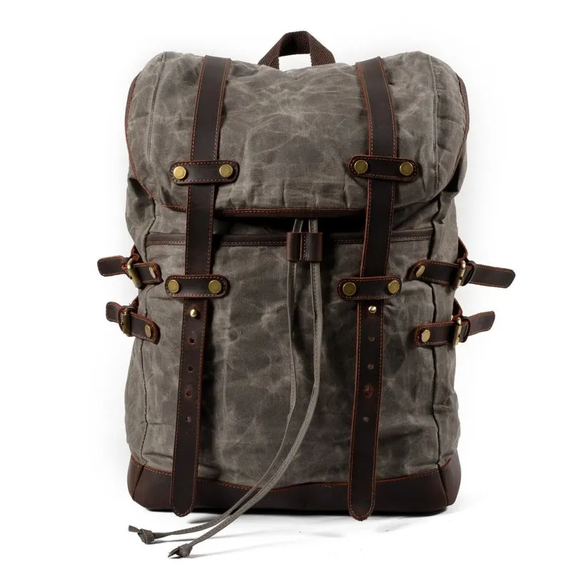 Canvas Men Bag Casual Shoulder Backpack Men Waterproof Outdoor Travel Bag Student Schoolbag