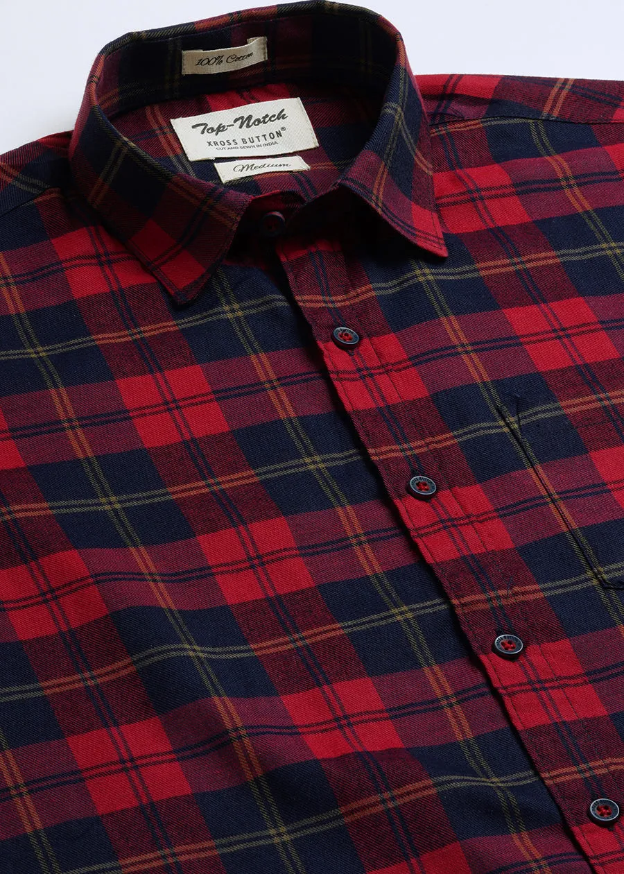 Cray Maroon Check Mens Shirt