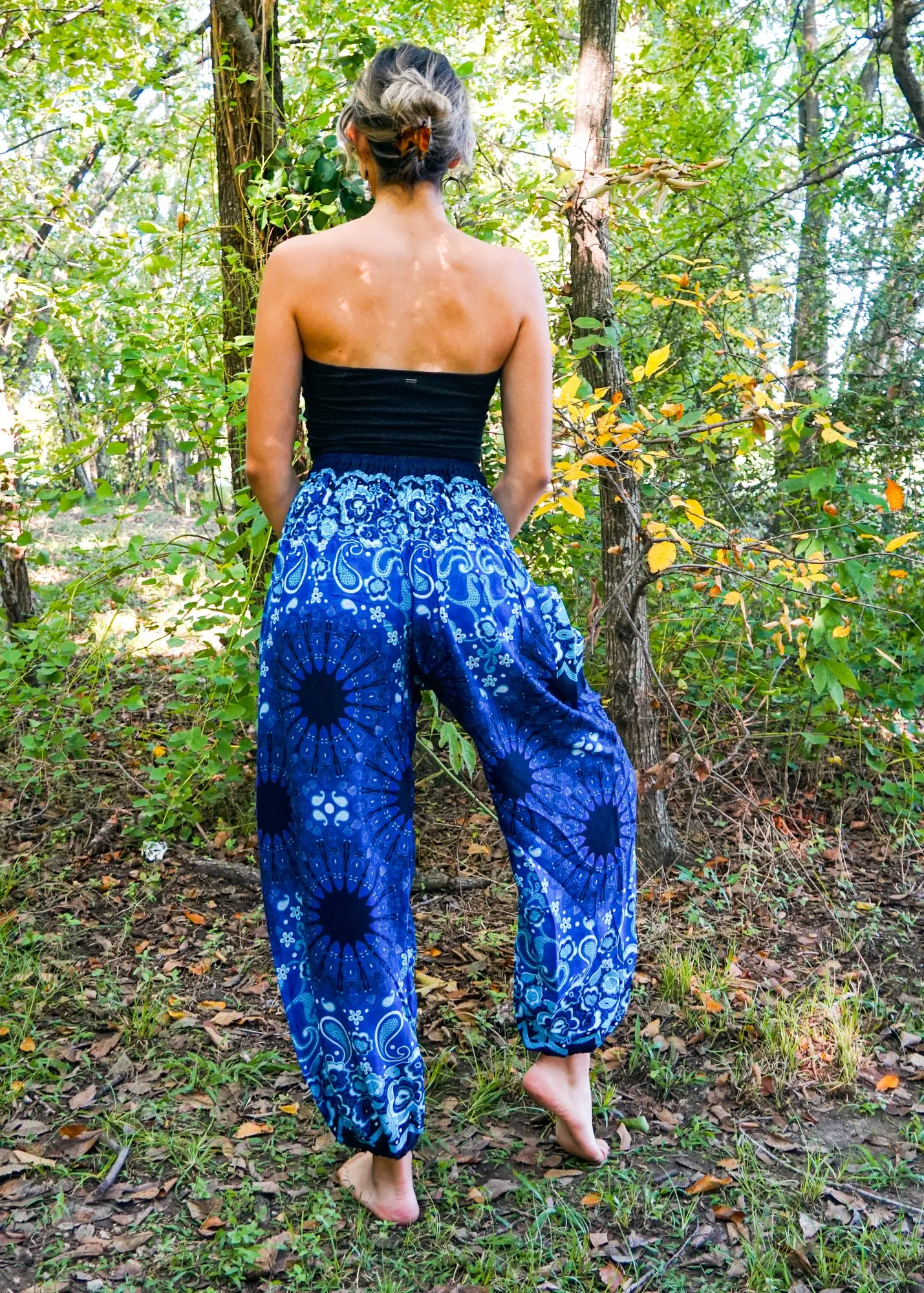 Deep Blue Mandala Harem Pants