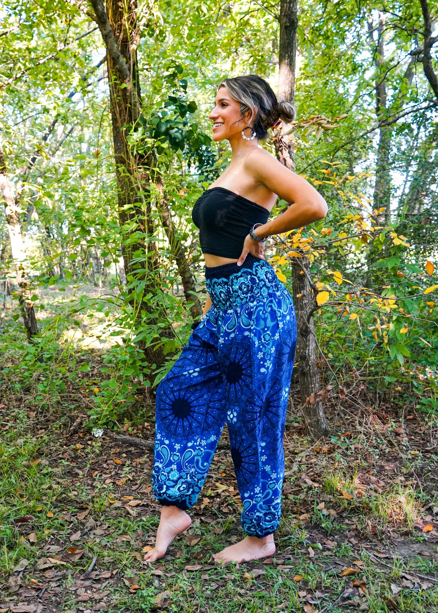 Deep Blue Mandala Harem Pants