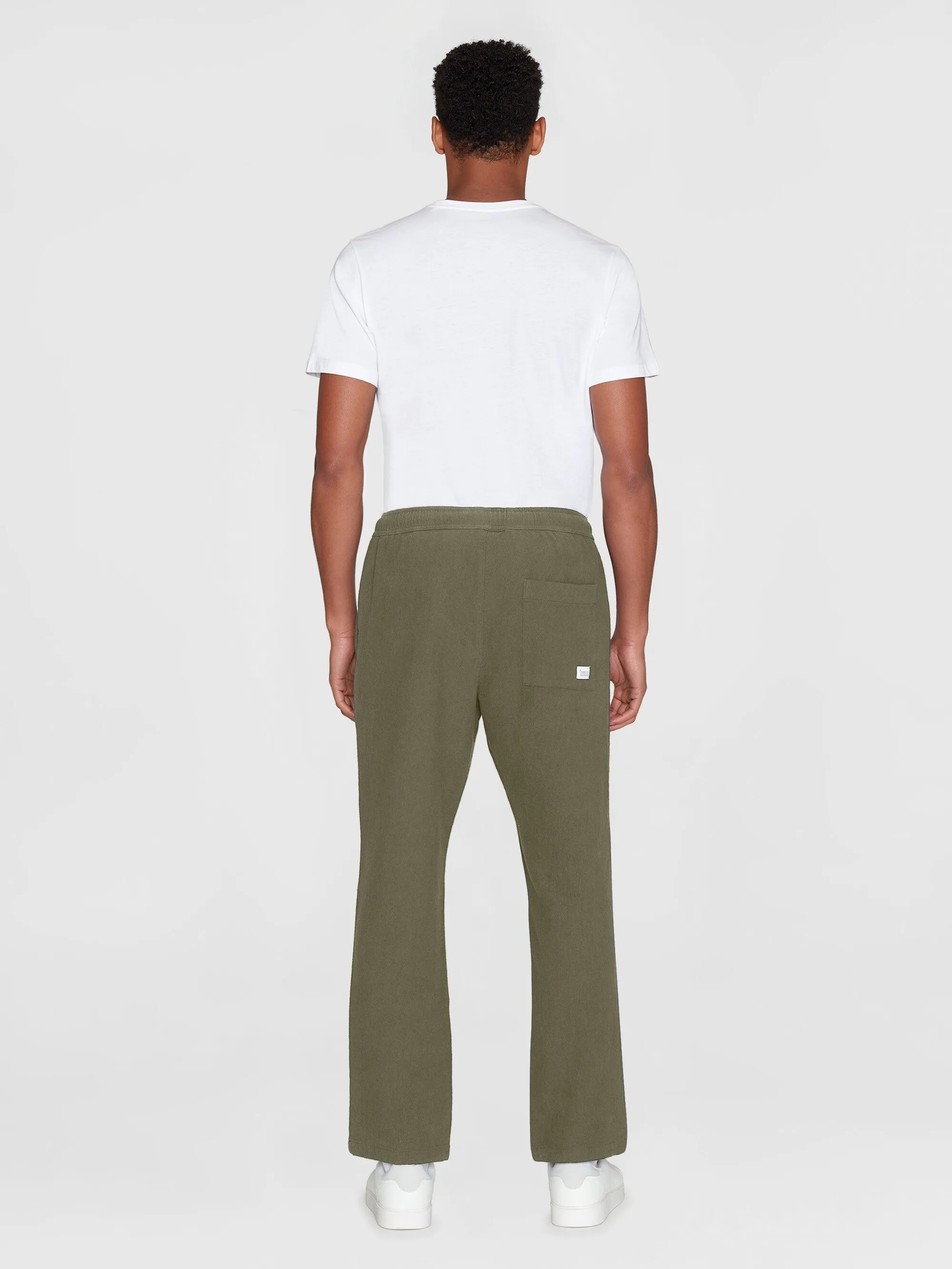 FIG loose crushed cotton pants - GOTS/Vegan - Burned Olive