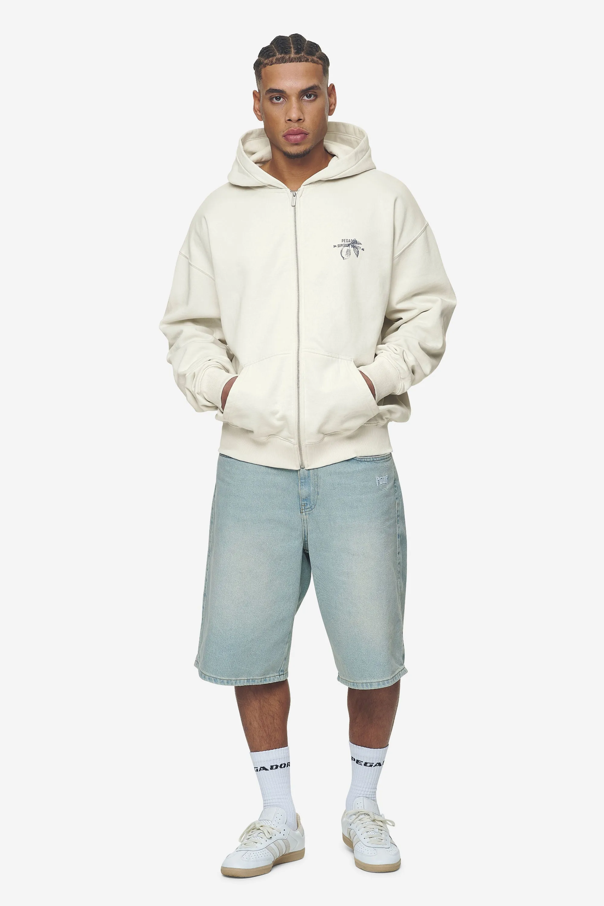 Goret Oversized Sweat Jacket Washed Salty Cream