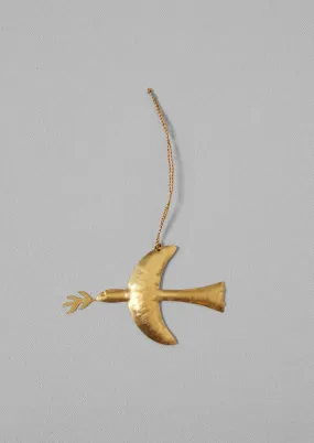 Hammered Metal Dove Decoration | Brass