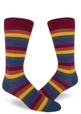 Heather Rainbow Striped Men's Socks