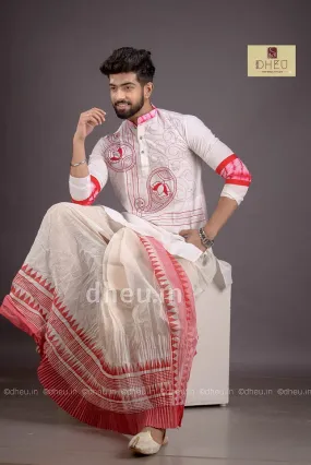 Kedar Raja-Designer Kurta Dhoti(Optional) Set