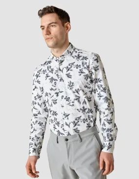 Lightweight Classic Shirt Navy Flower Slim