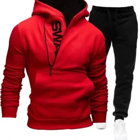 Men Casual Tracksuit Sweatshirt Sweatpant 2 Pieces Set Men's Sportswear Outfit Autumn Winter Hooded Male Pullover Hhoodies Suit