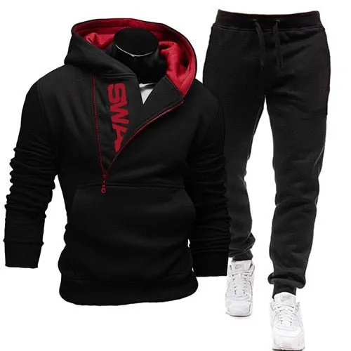 Men Casual Tracksuit Sweatshirt Sweatpant 2 Pieces Set Men's Sportswear Outfit Autumn Winter Hooded Male Pullover Hhoodies Suit