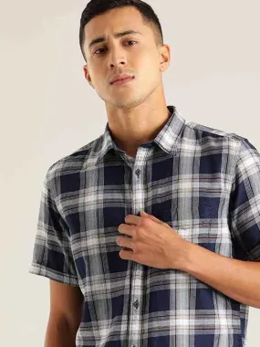 Men Checked Half Sleeve Cotton Shirt