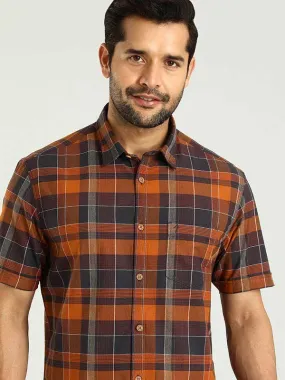 Men Checked Half Sleeve Cotton Shirt