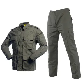 Men's Training Combat Tactical Suit With Stand Collar Long Sleeves