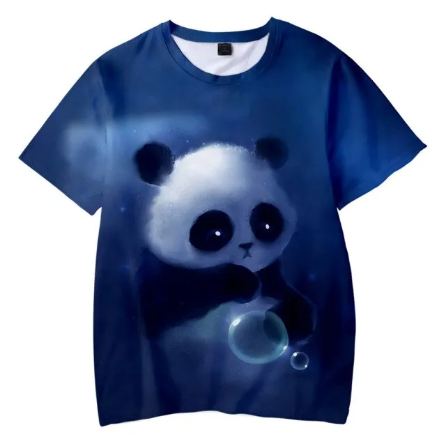 New Animal Panda 3D Printing T-shirt Ladies Men Boys Girls Children Harajuku Short Sleeve Funny Graphic Casual Clothing Tops