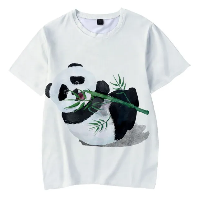 New Animal Panda 3D Printing T-shirt Ladies Men Boys Girls Children Harajuku Short Sleeve Funny Graphic Casual Clothing Tops