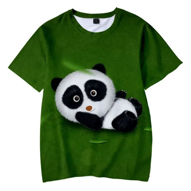 New Animal Panda 3D Printing T-shirt Ladies Men Boys Girls Children Harajuku Short Sleeve Funny Graphic Casual Clothing Tops