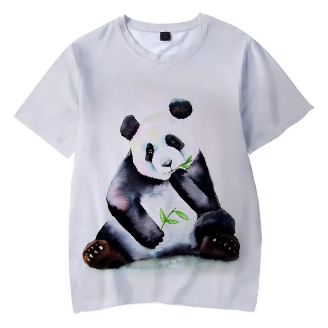 New Animal Panda 3D Printing T-shirt Ladies Men Boys Girls Children Harajuku Short Sleeve Funny Graphic Casual Clothing Tops