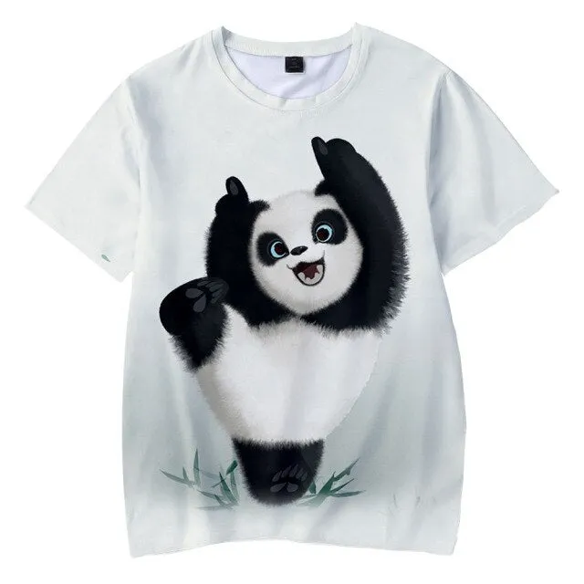 New Animal Panda 3D Printing T-shirt Ladies Men Boys Girls Children Harajuku Short Sleeve Funny Graphic Casual Clothing Tops