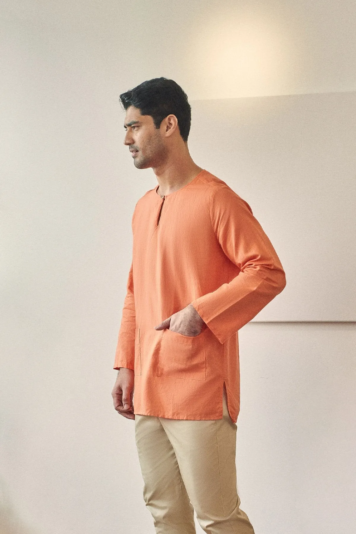 Rasa Sayang Men Kurta - Salmon