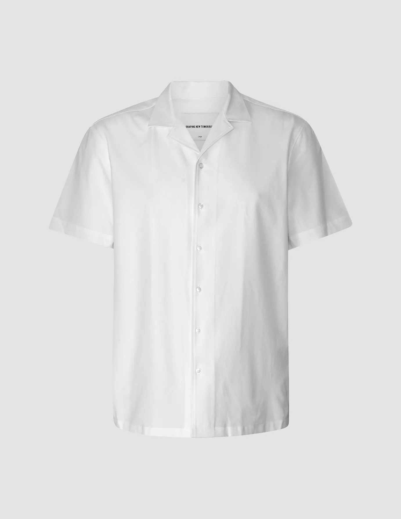 Tech Linen Bowling Short Sleeve Shirt Pure White